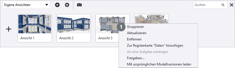 Ansichten gruppieren