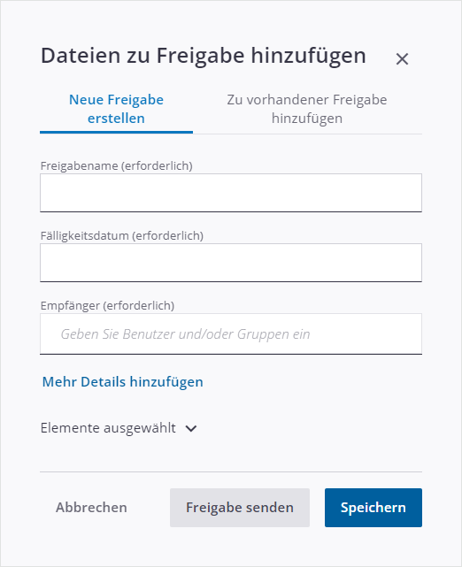 Freigabe erstellen